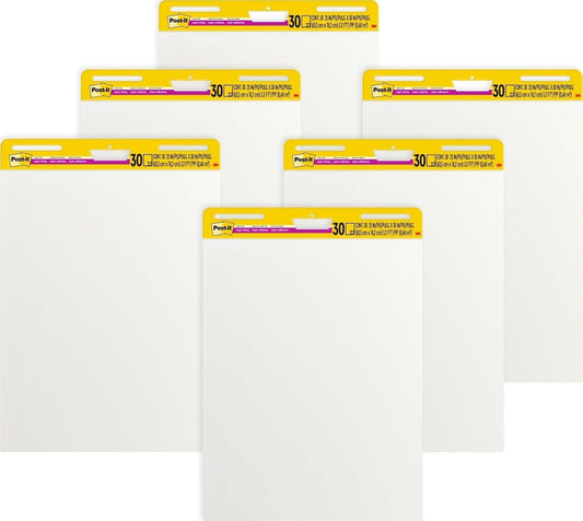 Post-it Super Sticky Easel Pad, 25" x 30", 30 Sheets, 6-Pack