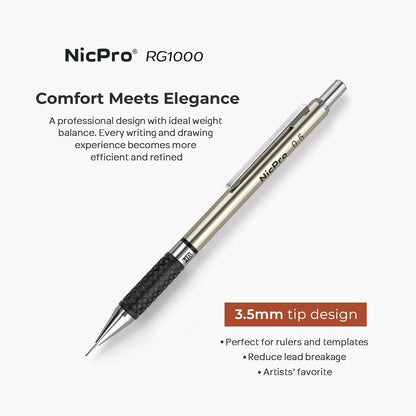 Nicpro 0.5 mm Art Mechanical Pencil Set in Storage Case, 3 PCS