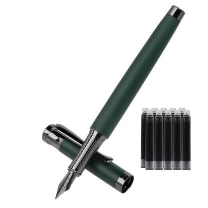 Luxury Fountain Pen Set,Ink Pen for Smooth Writing,Medium Nib,Includes 10 Ink Cartridges&Ink Converter,Best Pen Gift Case for Men & Women,fancy,Journaling,Executive Office pen-Black