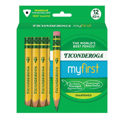 Ticonderoga My First Short Triangular Wood-Cased Pencils, #2 HB Soft