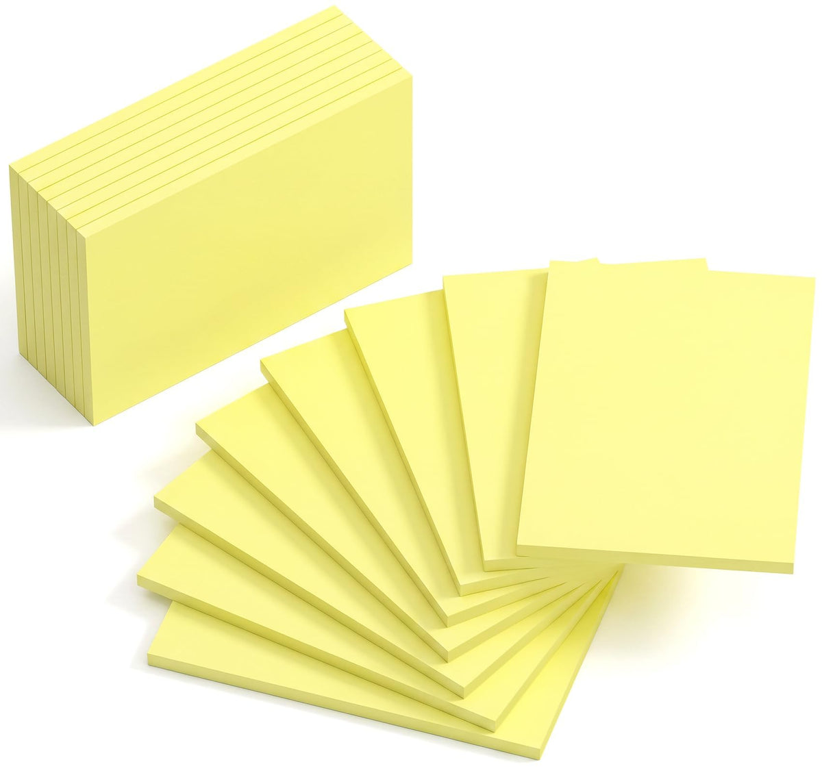 12 Pads Sticky Notes Large, 3 x 5'' Self-Stick Note Pads Recyclable,100 Sheets/Pad Super Sticking Power 76x127mm,1200 Sheets Clean Removal Notepads, Easy to Post for Note Taking,to Do Lists(Yellow)