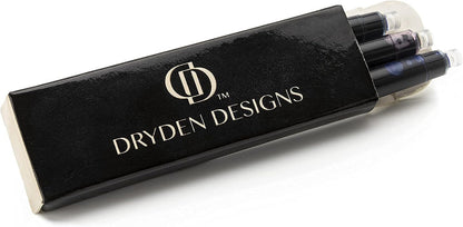 Dryden Designs Fountain Pen. Medium Nib Premium Box | 6 Ink Cartridges Included (Decadent Purple)