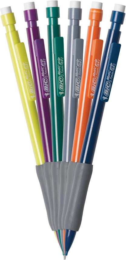 BIC Xtra Comfort Mechanical Pencils with Erasers, Medium Point (0.7mm), 12-Count Pack, Bulk Mechanical Pencils for School or Office Supplies