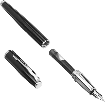 Amazon Basics Refillable Fountain Pen with Smooth Writing, Fine Point Nib, Black Ink