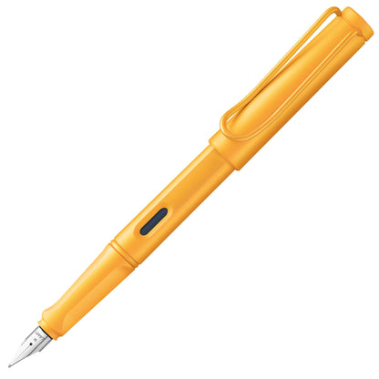 LAMY safari yellow - Fountain Pen with ergonomic grip & polished steel nib in size M - ideal for any Writing & Calligraphy - including LAMY T 10 blue cartridge - Right-Handed