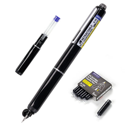 WRITECH Fountain Pen Fine Point: Clictek Retractable Black Ink Cartridges