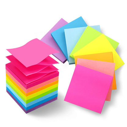 24 Pads Pop Up Sticky Notes 3x3 Refills 8 Bright Colors, 1920 Sheets