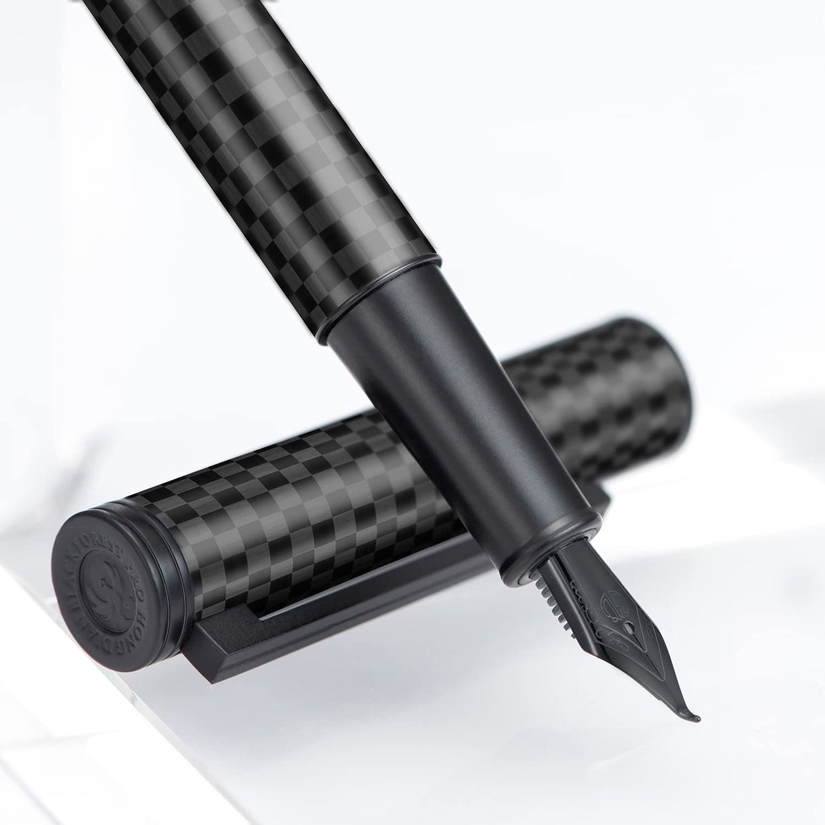 Asvine Black Forest Fountain Pen Fine Nib, Ink Cartridge Not Included, Classic Design with Converter and Metal Pen Case Set