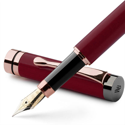 Wordsworth & Black Bamboo Wood Fountain Pen Set for Writing, Medium Nib