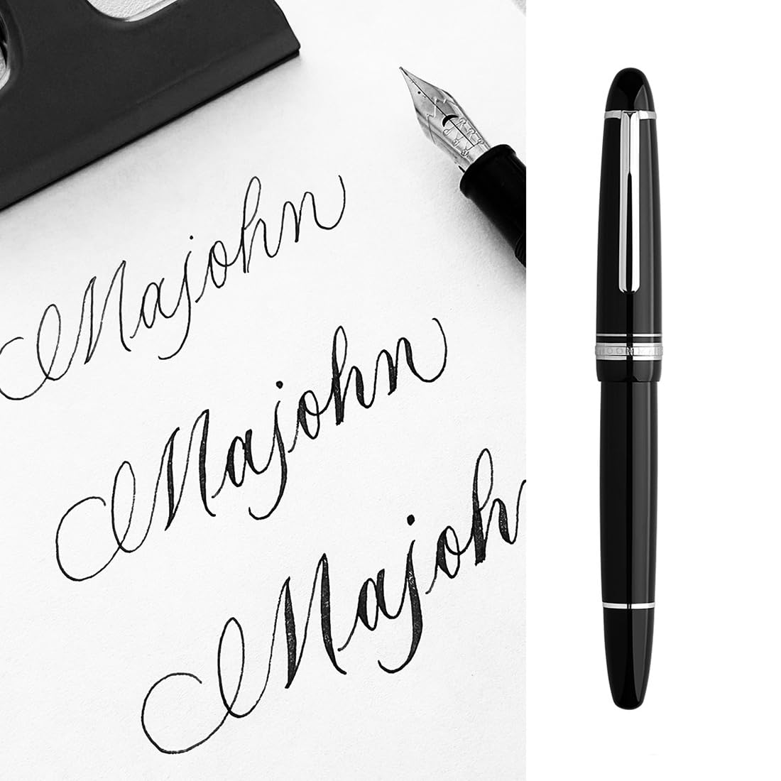 erofa Majohn P136 Piston Fountain Pen Flex Nib, Wine Red Resin Flexible Writing Pen Set