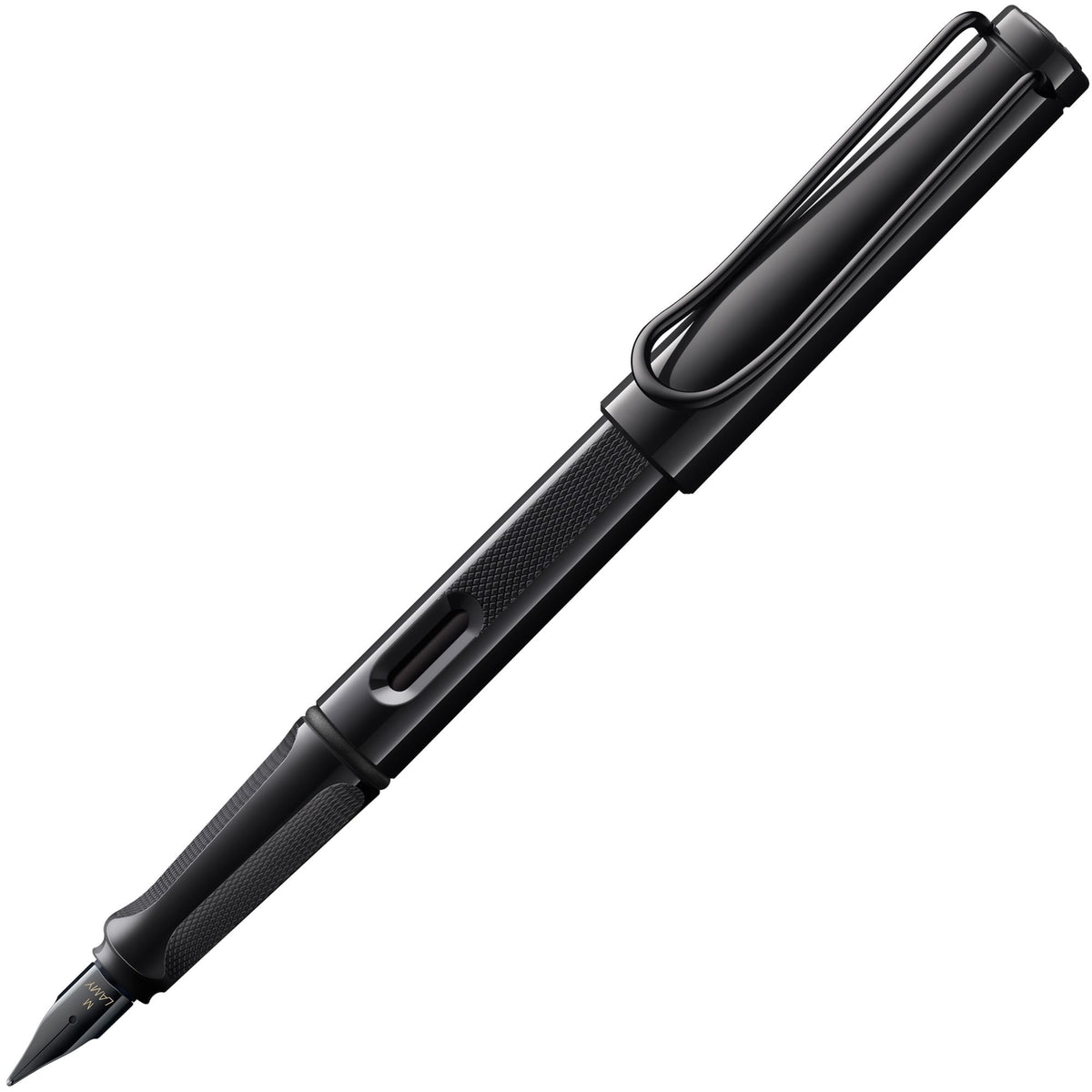 LAMY safari black - Fountain Pen with ergonomic grip & polished steel nib in size M - ideal for any Writing & Calligraphy - including LAMY T 10 blue cartridge - Right-Handed