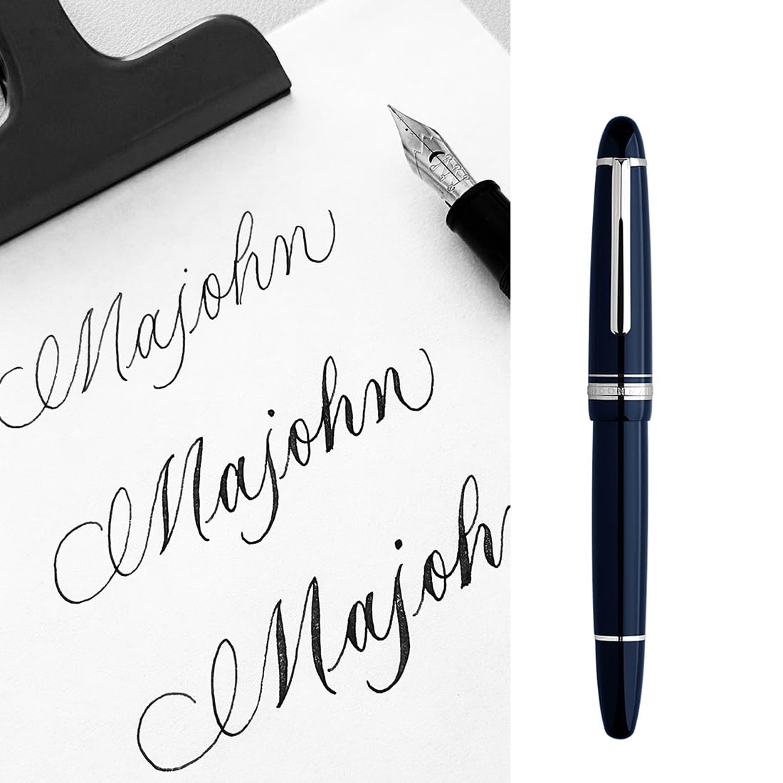 erofa Majohn P136 Piston Fountain Pen Flex Nib, Wine Red Resin Flexible Writing Pen Set