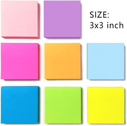 24 Pads Pop Up Sticky Notes 3x3 Refills 8 Bright Colors, 1920 Sheets