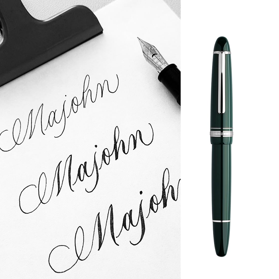 erofa Majohn P136 Piston Fountain Pen Flex Nib, Wine Red Resin Flexible Writing Pen Set