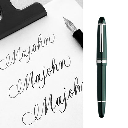 erofa Majohn P136 Piston Fountain Pen Flex Nib, Wine Red Resin Flexible Writing Pen Set