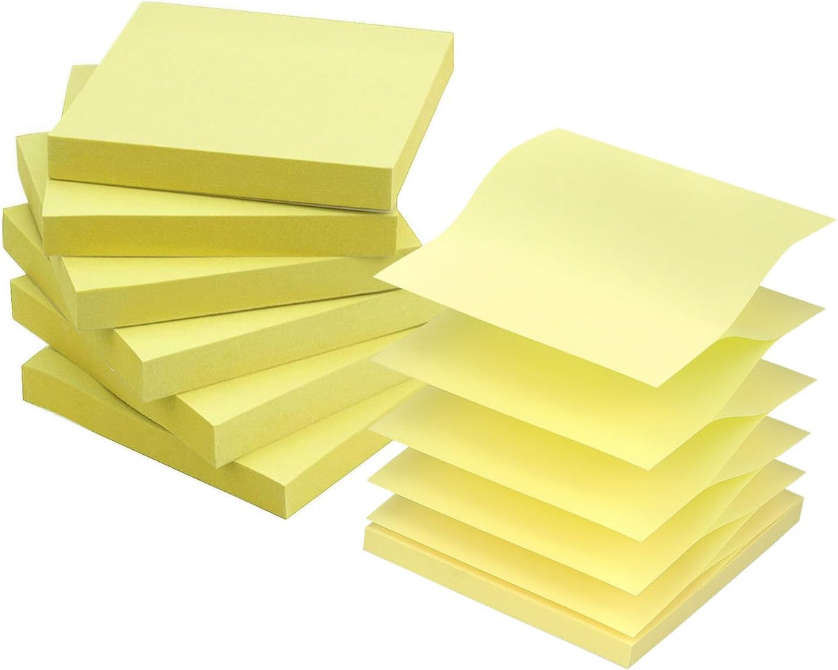 Early Buy Pop Up Sticky Notes 3x3 in, Yellow, 6 Pads, 100 Sheets, Refills