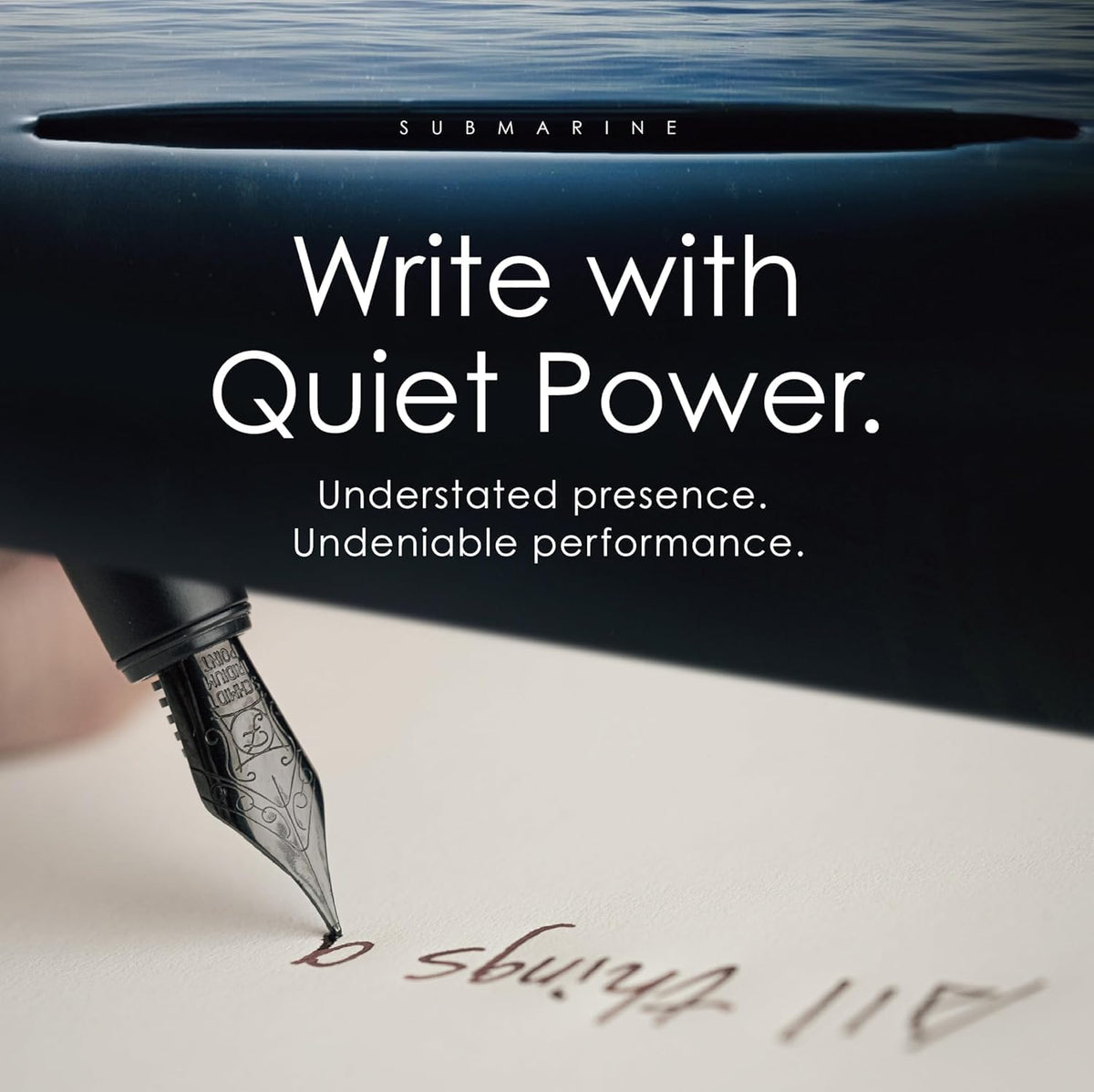 TAG Submarine Luxury Fountain Pen – TurbineDriven Refill, Gold-Plated Fine Nib, Elegant Writing Gift for Men & Women, Designed by Award-Winning Team