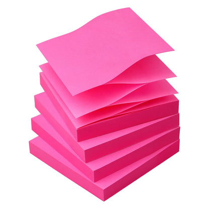 OSBOO Sticky Notes 3x3 Pop Up with 6 Bright Colors, 100 Sheets/Pad