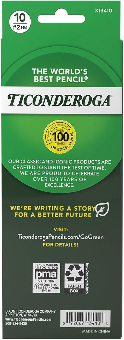 Ticonderoga Wood-Cased Pencils Pre-Sharpened, Arctic Blues, 10 Count