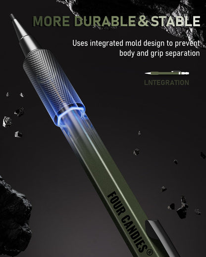 Four Candies 1.3mm Metal Mechanical Pencil Set with 72 Lead Refills, 3-Pack