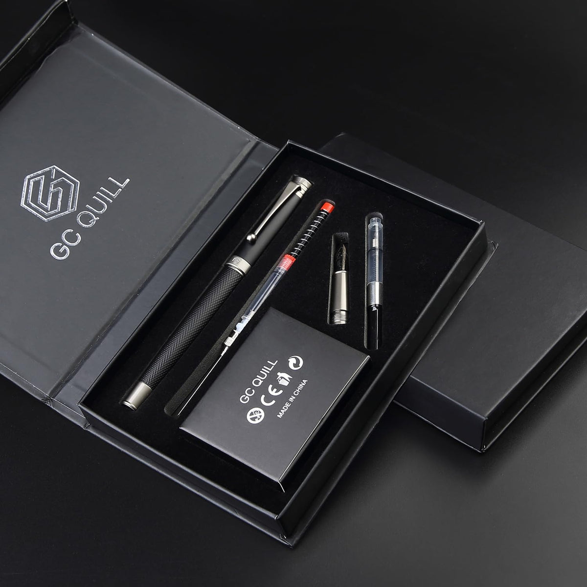 Fountain Pen Set - Fine & Medium Nibs, Includes 18 Ink Cartridges, Ink Refill Converter & Syringe Filler, Gift for Writing, Journaling & Calligraphy MU-13