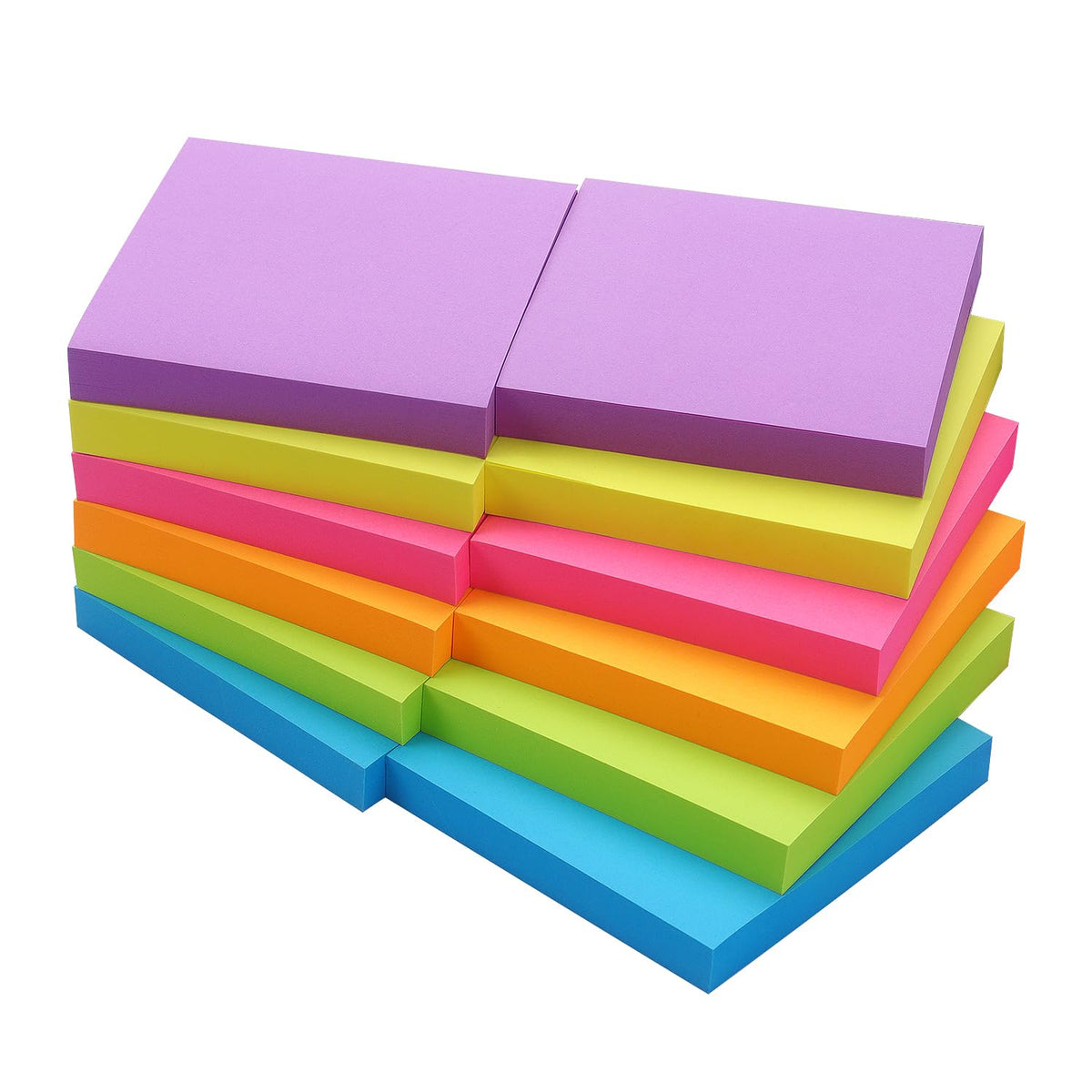 Sticky Notes 3x3 Inch, 6 Pack, Bright Colors, 100 Sheets/Pad, 600 Total