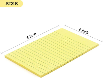 Early Buy Lined Sticky Notes 4x6 in, 6 Pads, 45 Sheets/Pad, Yellow