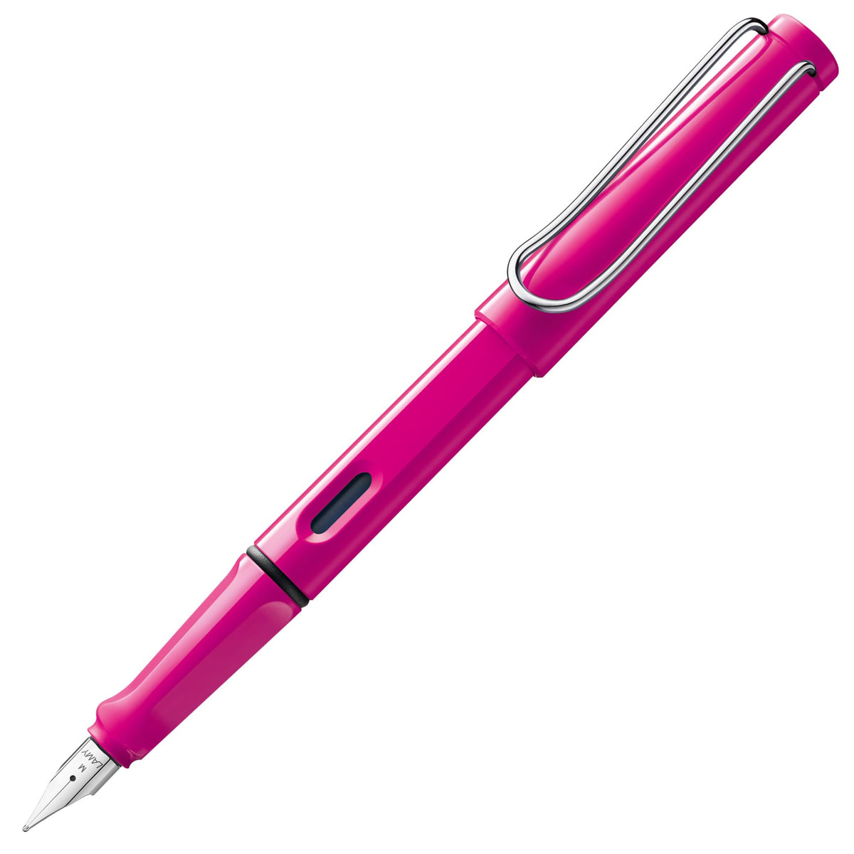 LAMY safari black - Fountain Pen with ergonomic grip & polished steel nib in size M - ideal for any Writing & Calligraphy - including LAMY T 10 blue cartridge - Right-Handed
