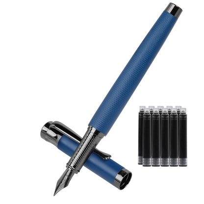 Luxury Fountain Pen Set,Ink Pen for Smooth Writing,Medium Nib,Includes 10 Ink Cartridges&Ink Converter,Best Pen Gift Case for Men & Women,fancy,Journaling,Executive Office pen-Black