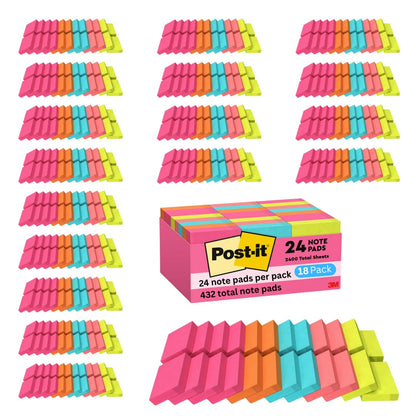 Post-it Notes, 1.38 x 1.88 in, Poptimistic Collection, 24 Pads