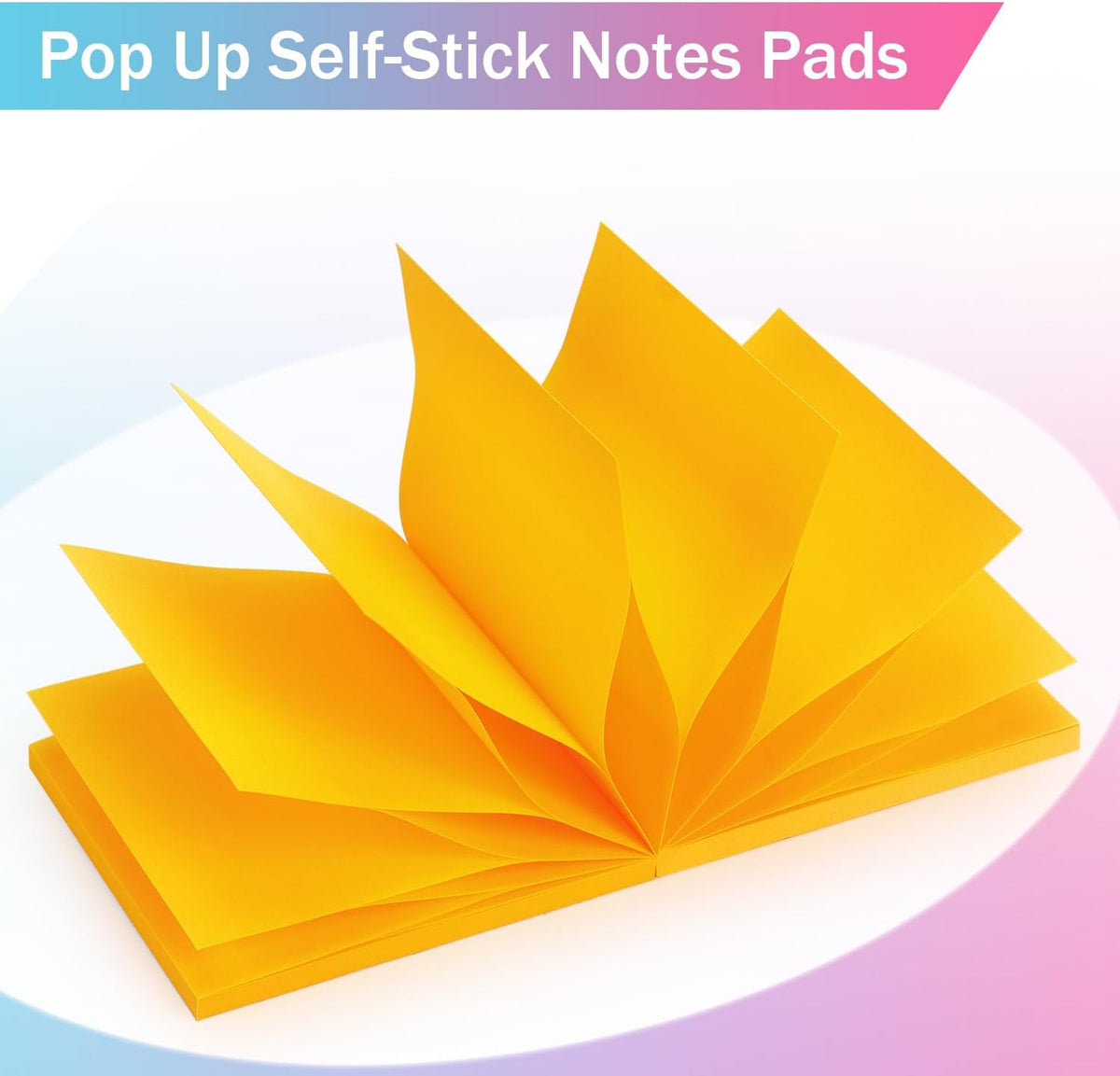 OSBOO Sticky Notes 3x3 Pop Up with 6 Bright Colors, 100 Sheets/Pad