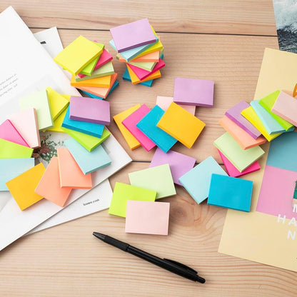 (50 Pads) Sticky Notes 1.5x2, 10 Colors Self Sticky Notes, Sticky Pads