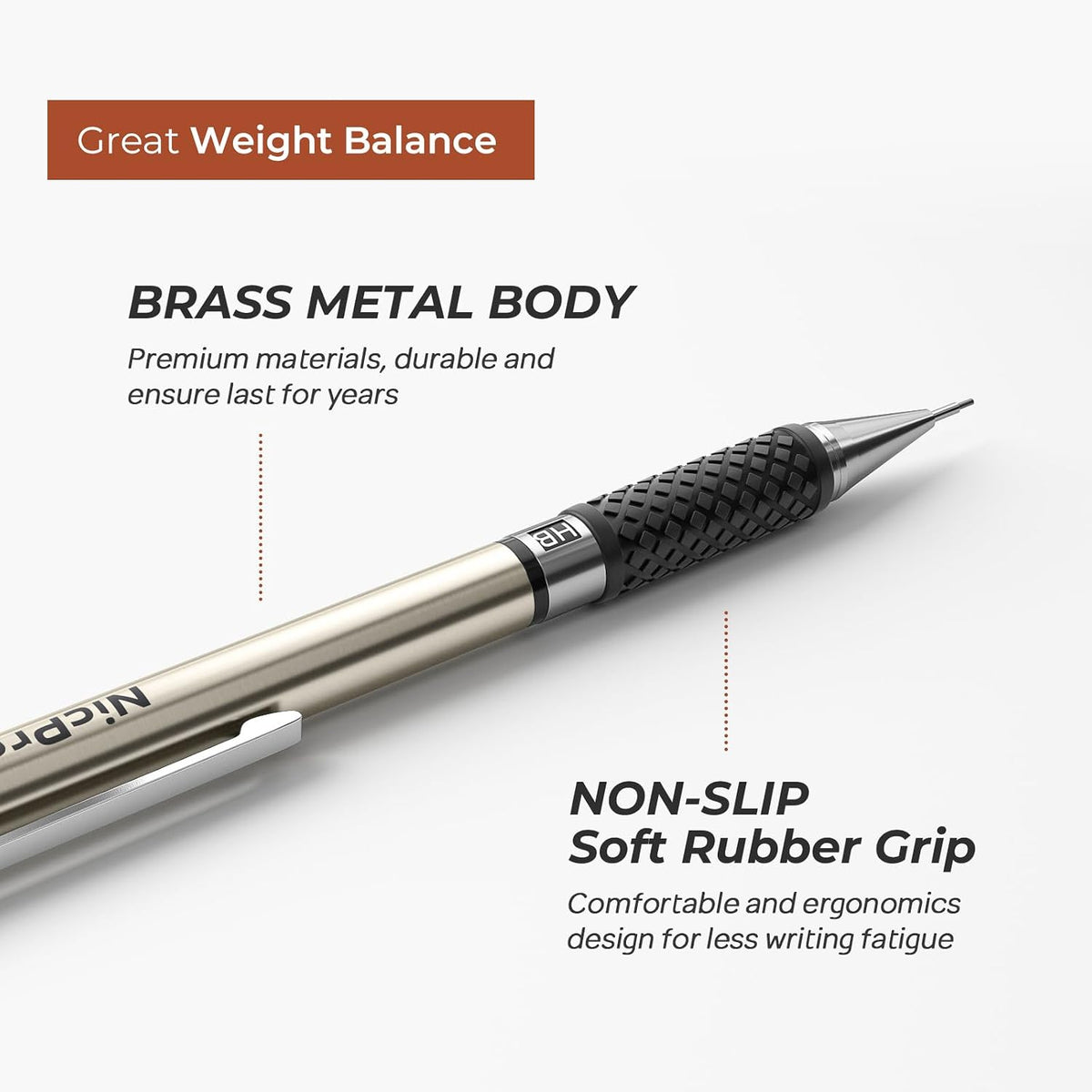 Nicpro 0.5 mm Art Mechanical Pencil Set in Storage Case, 3 PCS