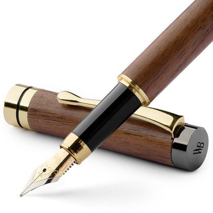 Wordsworth & Black Bamboo Wood Fountain Pen Set for Writing, Medium Nib