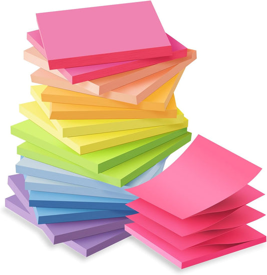 (16 Pack) Pop Up Sticky Notes 3x3 in Accordion Stickies,Bright Colors
