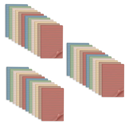 (12 Pack) Lined Sticky Notes 4x6 in,Vintage Large Notepads with Lines