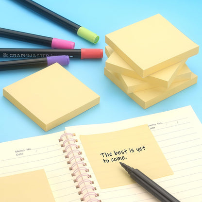 Early Buy Sticky Notes 3x3 Self-Stick Notes Yellow Color 6 Pads, 100 Sheets/Pad (Yellow)