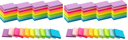 (50 Pads) Sticky Notes 1.5x2, 10 Colors Self Sticky Notes, Sticky Pads