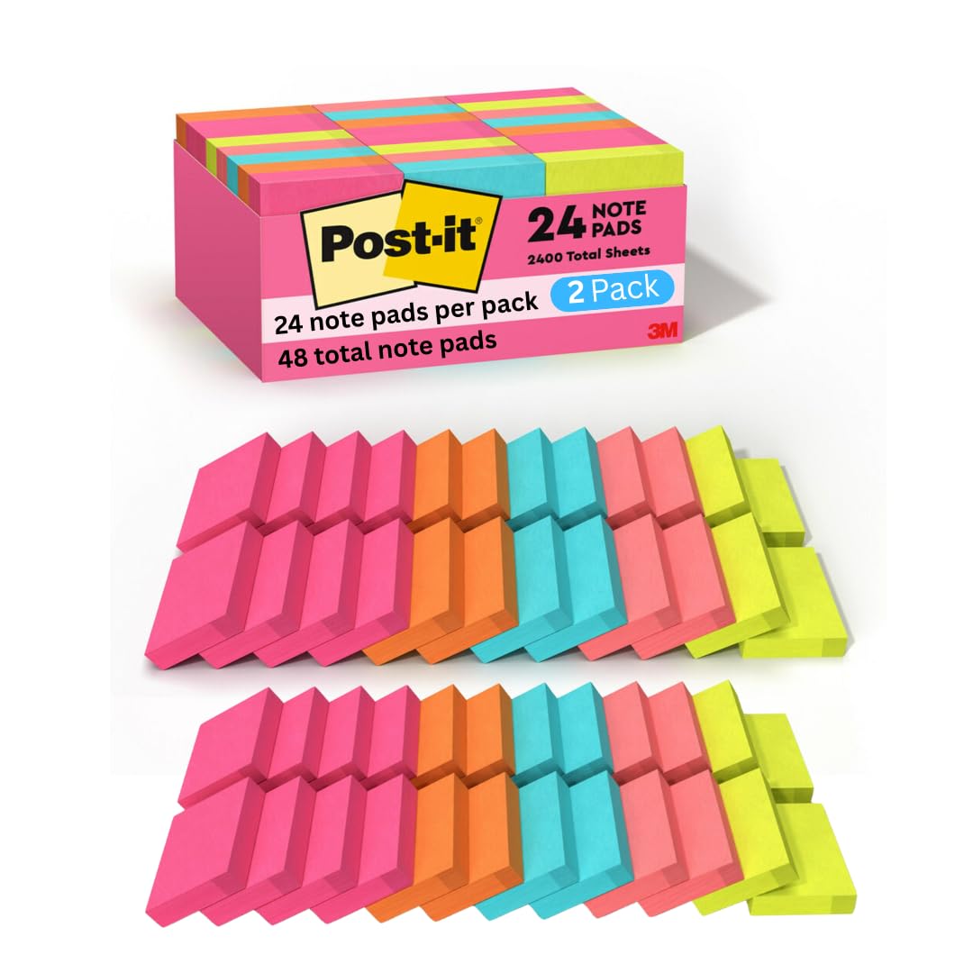 Post-it Notes, 1.38 x 1.88 in, Poptimistic Collection, 24 Pads