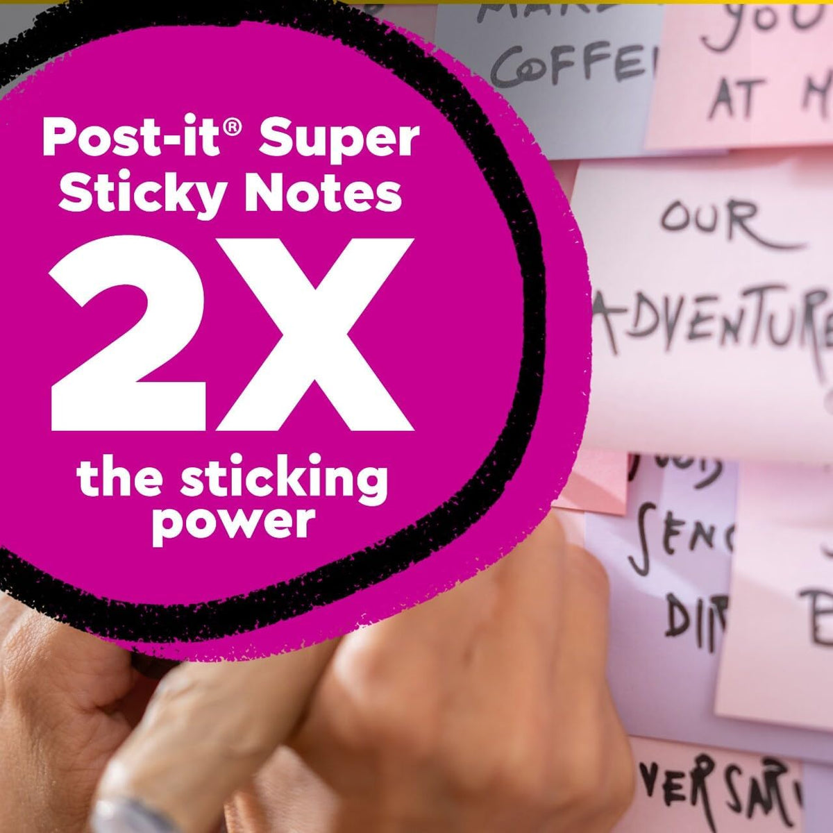 Post-it 100% Recycled Super Sticky Notes, 3 x 3 in, Oasis, 24 Pads