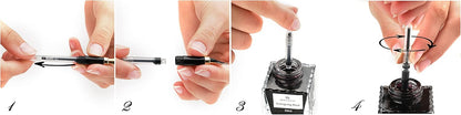 Dryden Designs Fountain Pen. Medium Nib Premium Box | 6 Ink Cartridges Included (Decadent Purple)