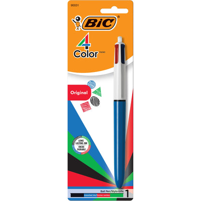 BIC 4-Color 3+1 Retractable Ballpoint Pen, 0.7 mm Pencil, 1 Count
