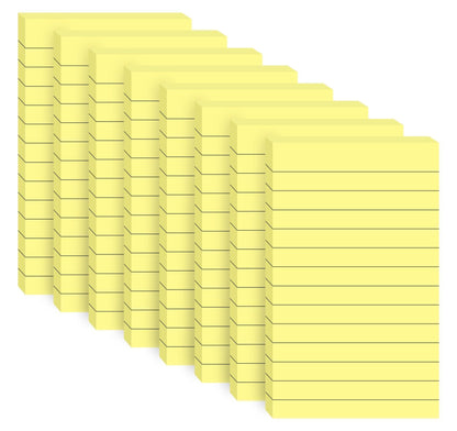 12 Pads Sticky Notes Large, 3 x 5'' Self-Stick Note Pads Recyclable,100 Sheets/Pad Super Sticking Power 76x127mm,1200 Sheets Clean Removal Notepads, Easy to Post for Note Taking,to Do Lists(Yellow)