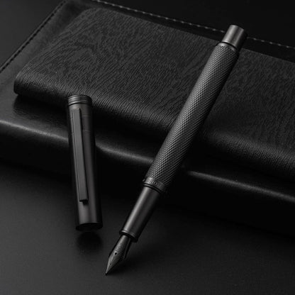 Hongdian Black Forest Fountain Pen Medium Nib Classic Design with Converter and Metal Pen Case Set