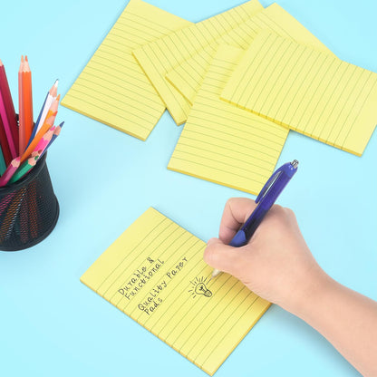 Early Buy Lined Sticky Notes 4x6 in, 6 Pads, 45 Sheets/Pad, Yellow