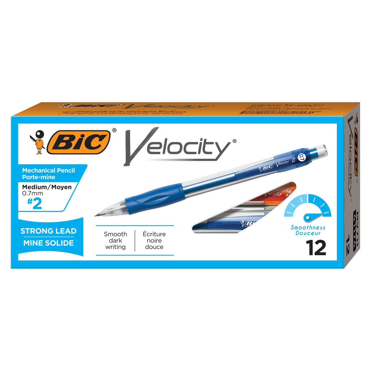 BIC Xtra Comfort Mechanical Pencils with Erasers, Medium Point (0.7mm), 12-Count Pack, Bulk Mechanical Pencils for School or Office Supplies