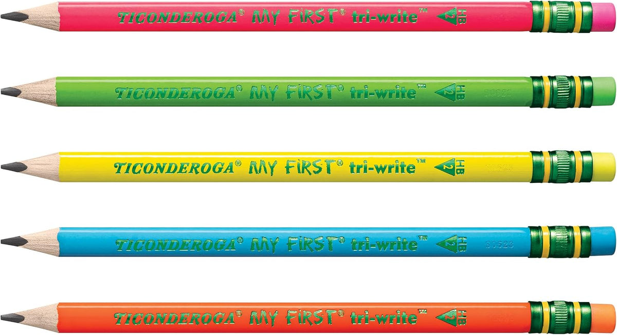 Ticonderoga My First Tri-Write Wood-Cased Pencils, Pre-Sharpened