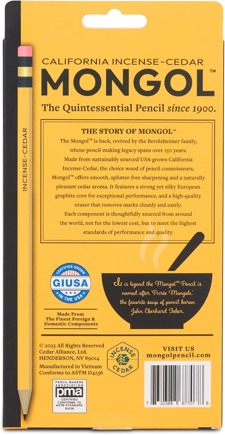 Mongol Classic Incense Cedar #2 Pencil - 12-Pack – Pre-sharpened