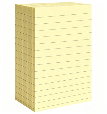 12 Pads Sticky Notes Large, 3 x 5'' Self-Stick Note Pads Recyclable,100 Sheets/Pad Super Sticking Power 76x127mm,1200 Sheets Clean Removal Notepads, Easy to Post for Note Taking,to Do Lists(Yellow)
