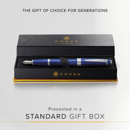 Cross Bailey Light Polished Blue Fountain Pen, Extra-Fine Nib
